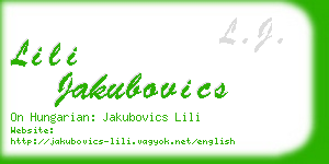lili jakubovics business card